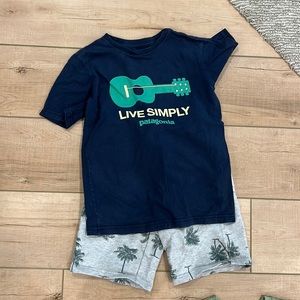 Patagonia top and osh kosh shorts